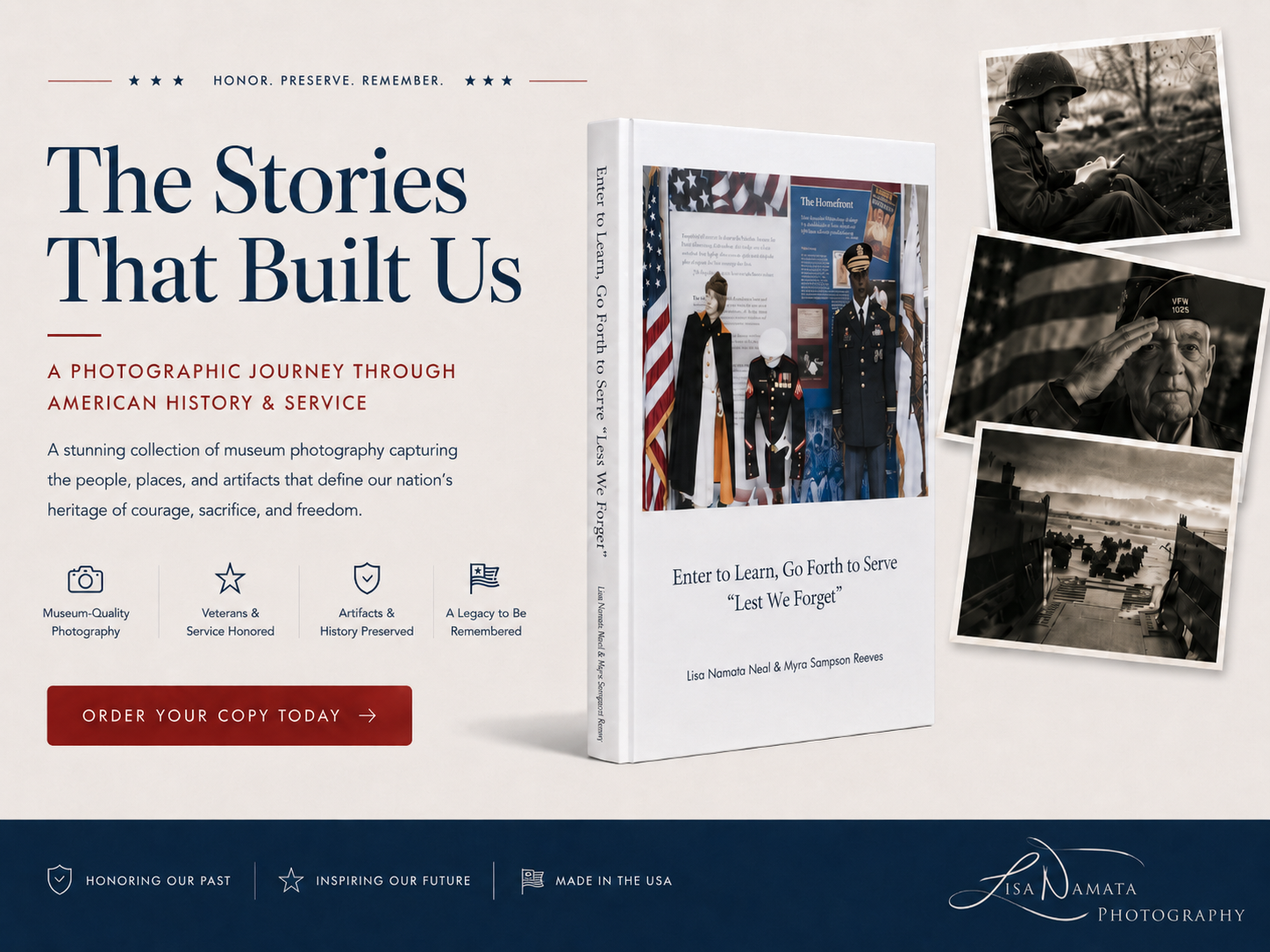The Stories That Built Us photography history book by Lisa Namata Photography